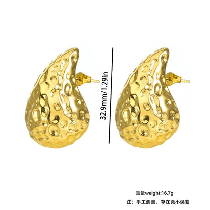 Gold Liquid Luxe Studs For Women