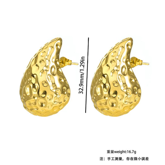 Gold Liquid Luxe Studs For Women