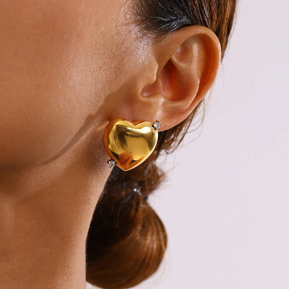 Lustre Heart Stud Earrings