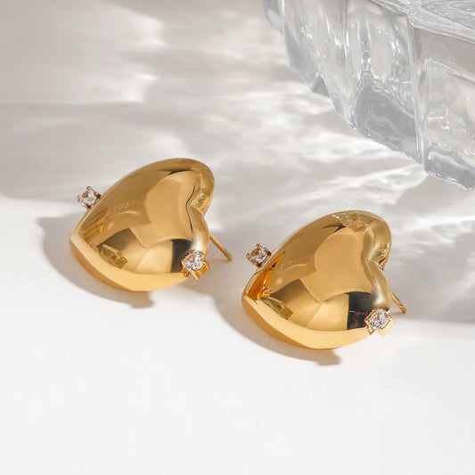 Lustre Heart Stud Earrings