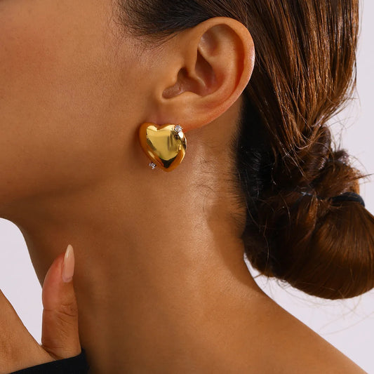 Lustre Heart Stud Earrings