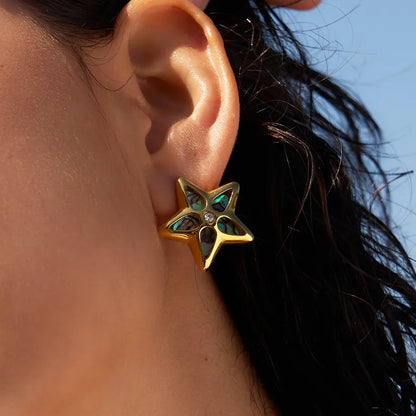 Star Mother of Pearl Stud Earrings
