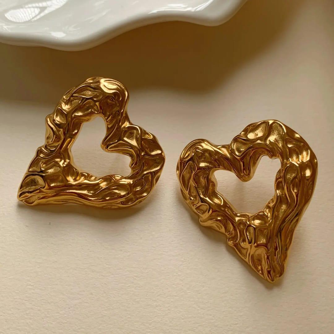 Gold Heart Earrings