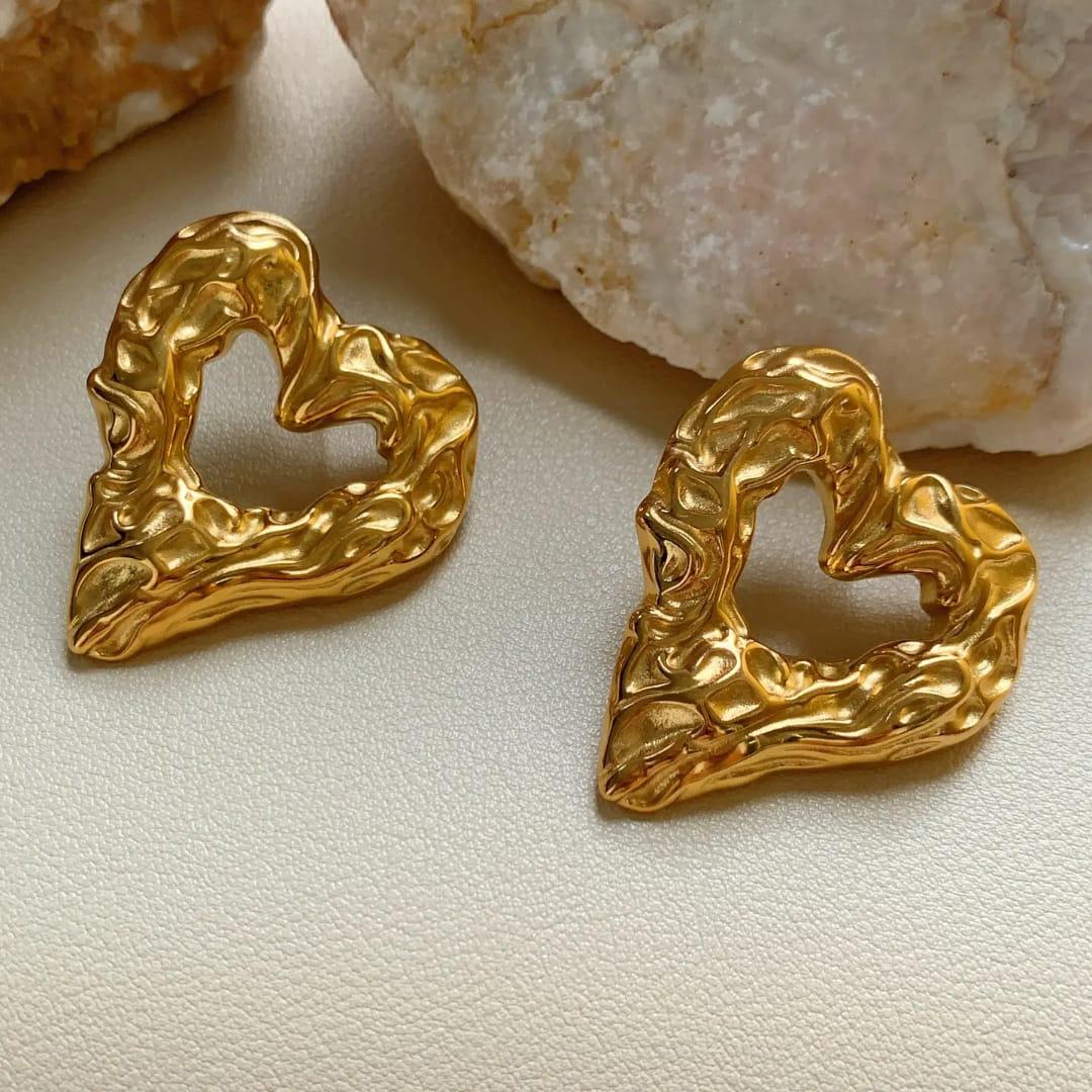 Gold Heart Earrings