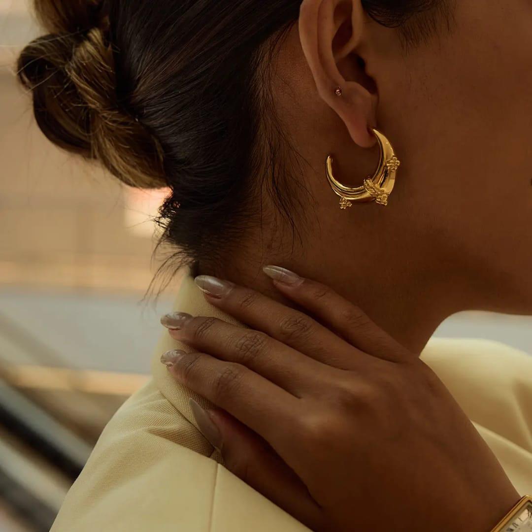 Moon Sculpt Hoop Earrings
