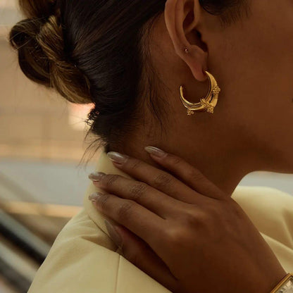 Moon Sculpt Hoop Earrings