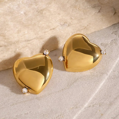 Lustre Heart Stud Earrings