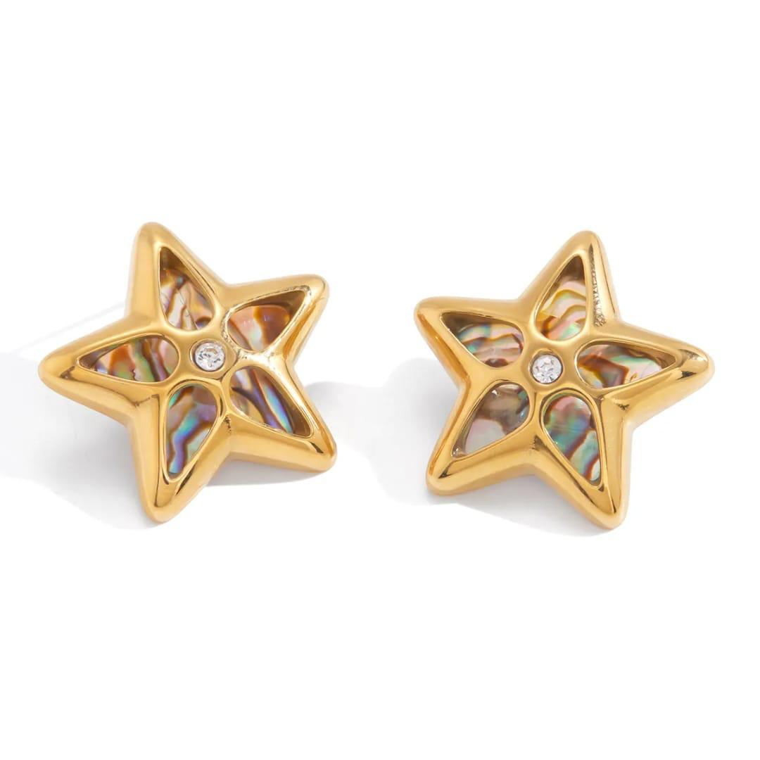 Star Mother of Pearl Stud Earrings