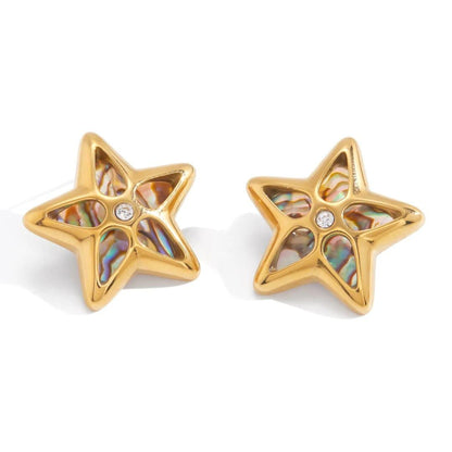 Star Mother of Pearl Stud Earrings