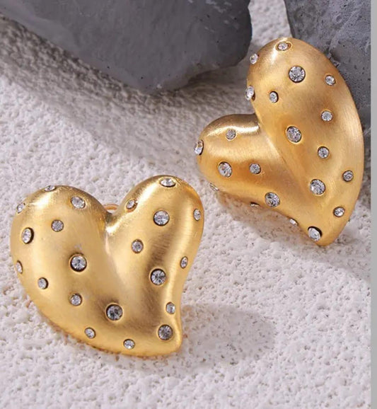 Celeste Heart Stud Earrings