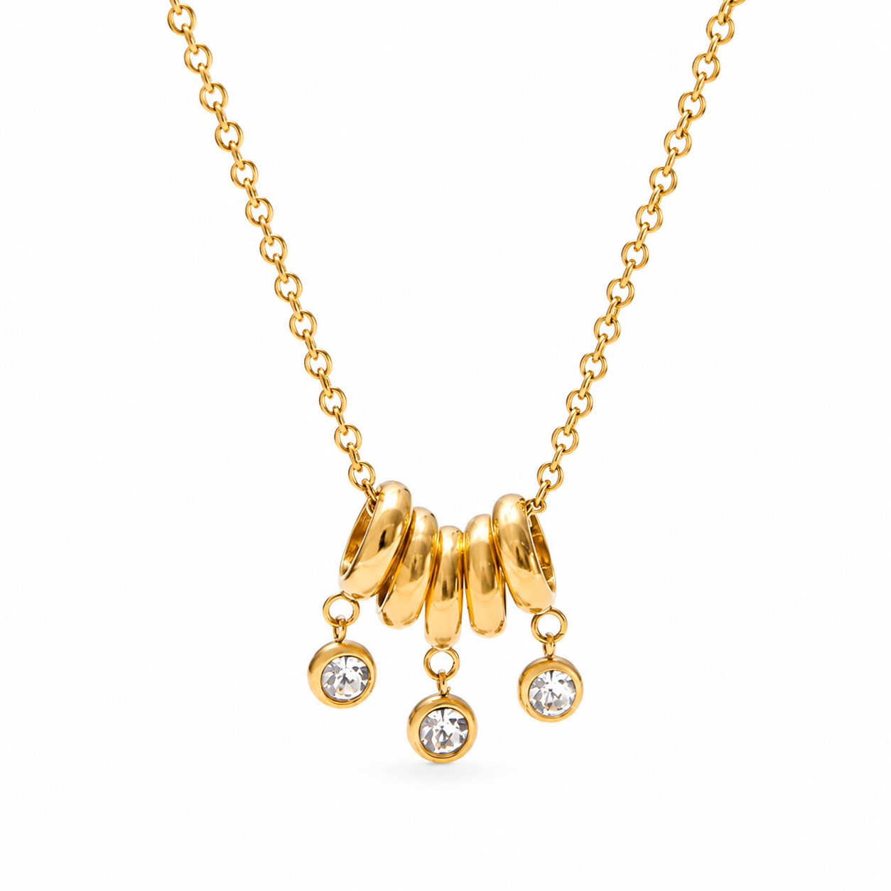 Gold Halo Pendant Necklace