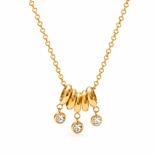 Gold Halo Pendant Necklace