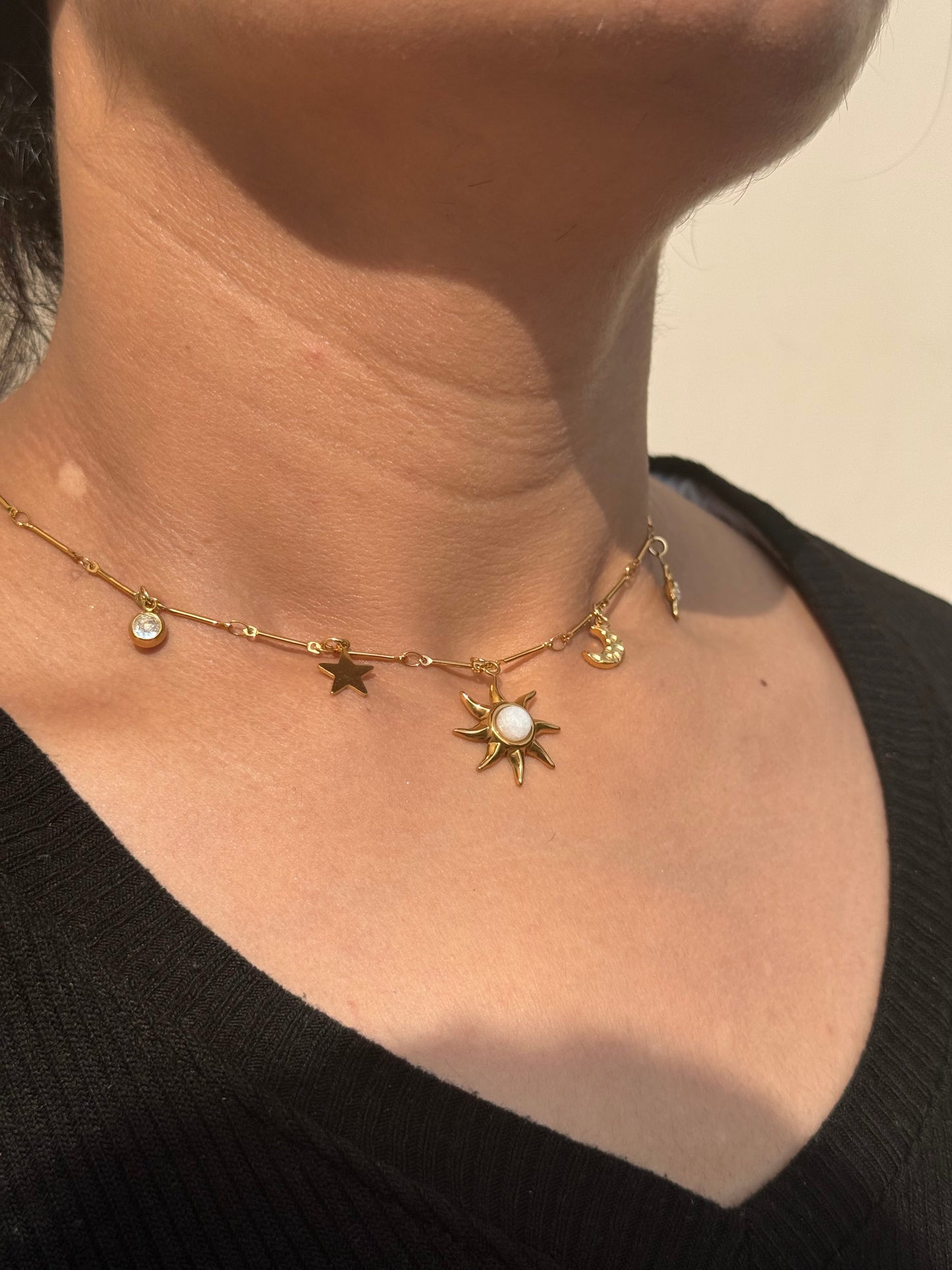 Gold Celestial Charm Necklace