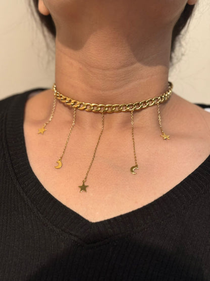 Celestial Drip Charm Choker For Women