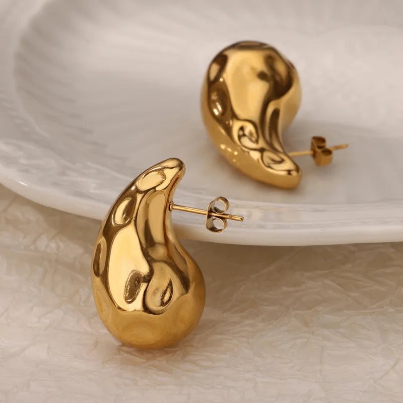 Gold Liquid Luxe Studs For Women