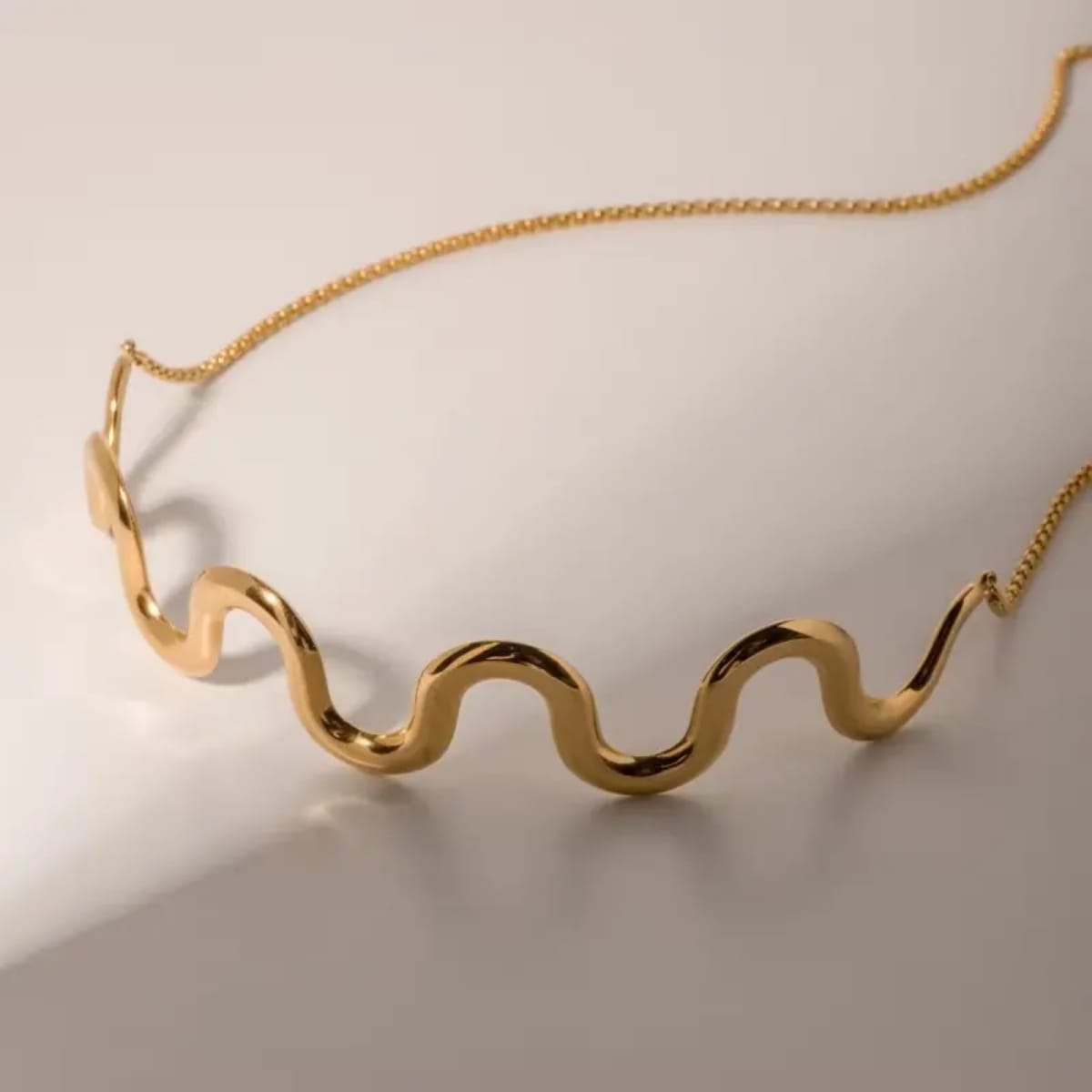 Gold Wave Melt Statement Choker For Women